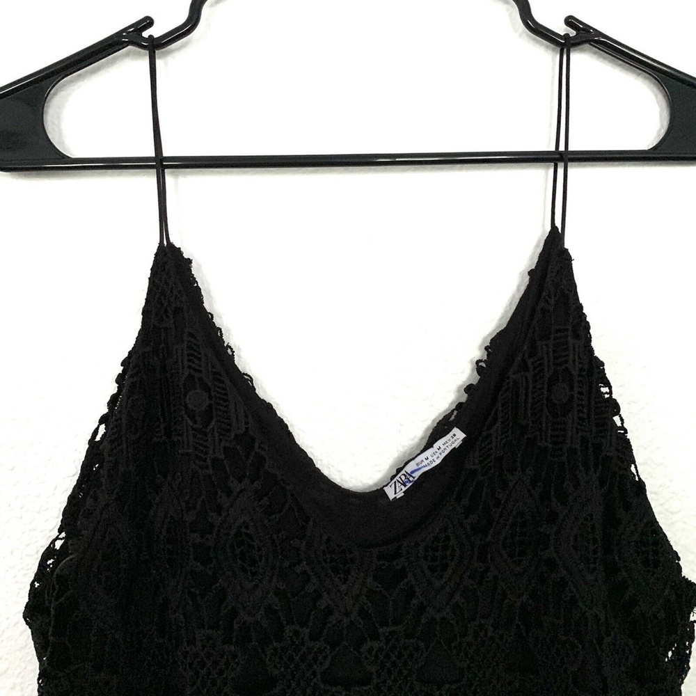 Zara Black Guipure Lace Sleeveless Camisole Top - Picture 3 of 8